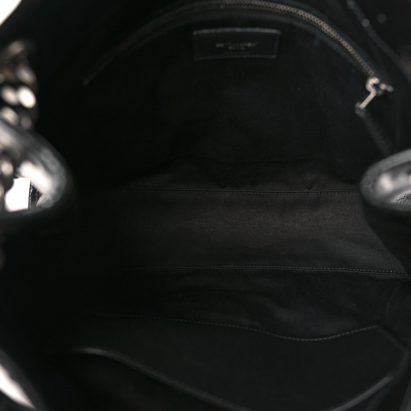 Crinkled Calfskin Matelasse Monogram Medium Niki Shopper Tote Black