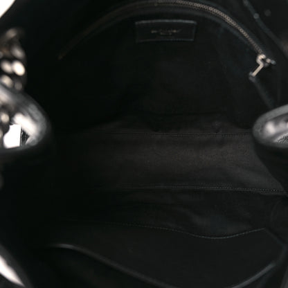 Saint Laurent Crinkled Calfskin Matelasse Monogram Medium Niki Shopper Tote Black 5 of 9