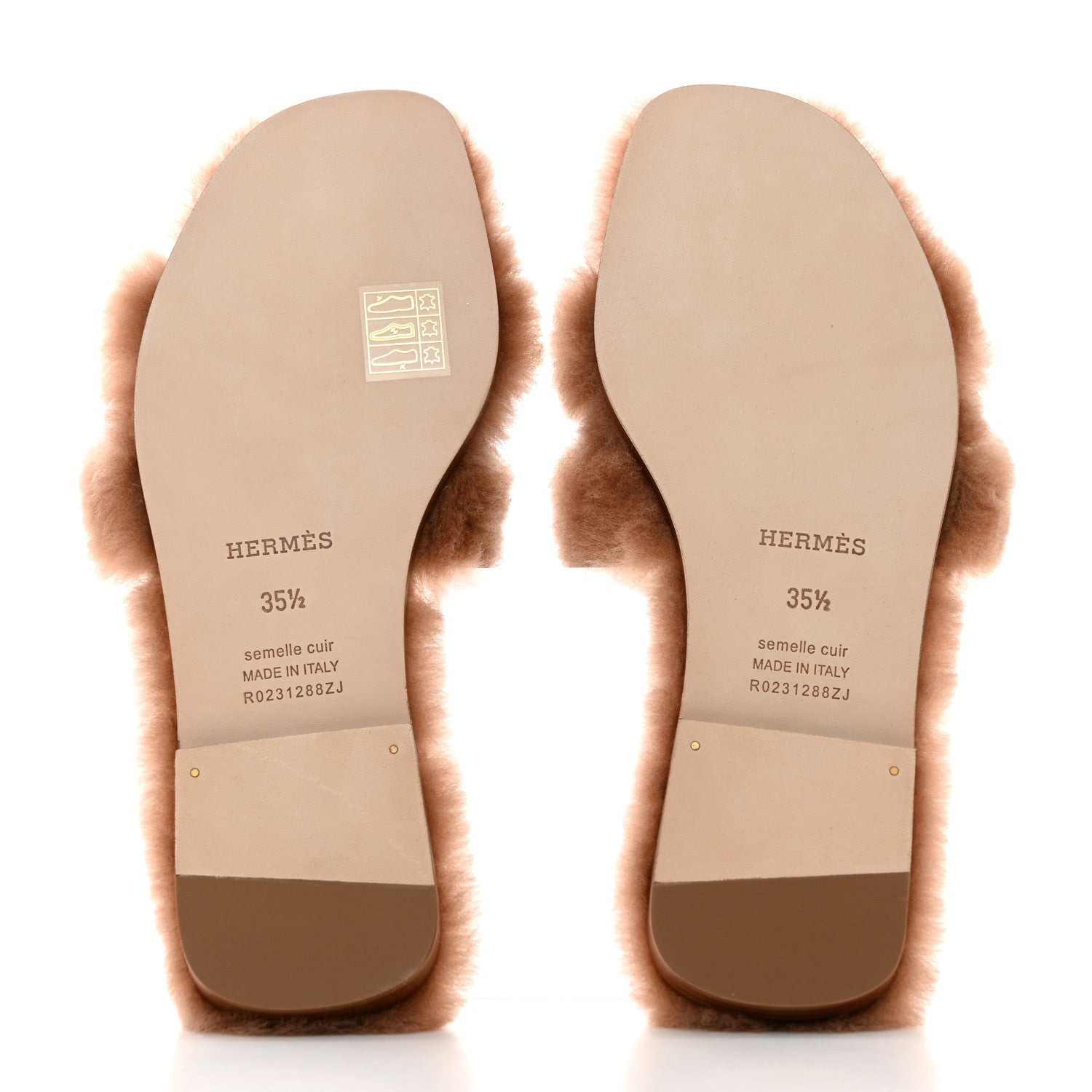 Hermes Woolskin Oran Sandals 35.5 Naturel 5 of 8