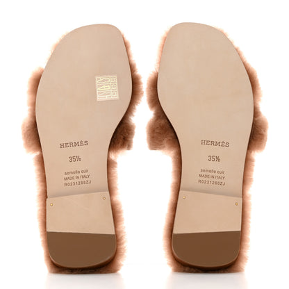 Hermes Woolskin Oran Sandals 35.5 Naturel 5 of 8