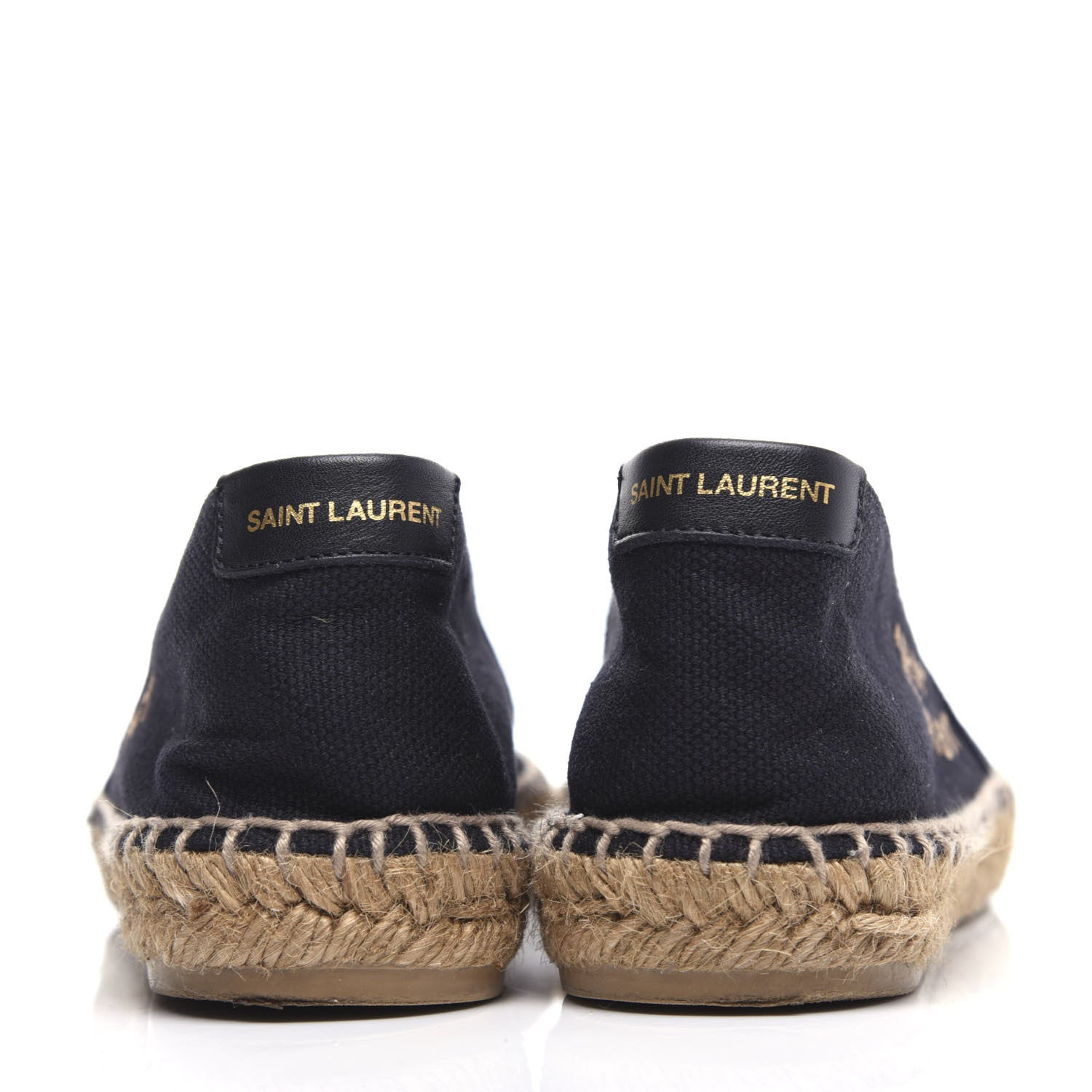 Saint Laurent Canvas Nappa Elba Light Logo Embroidered Espadrilles 37.5 Black 7 of 8