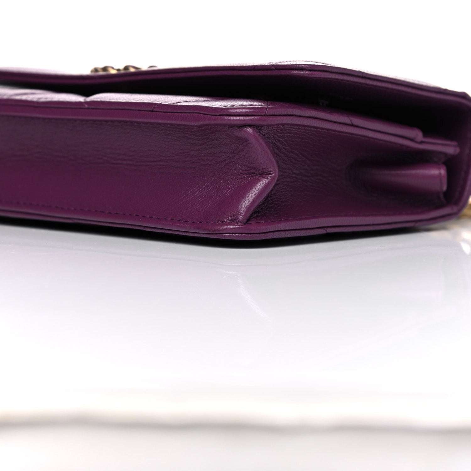 Chanel Lambskin Quilted Chanel 19 Wallet On Chain WOC Purple 12 of 14