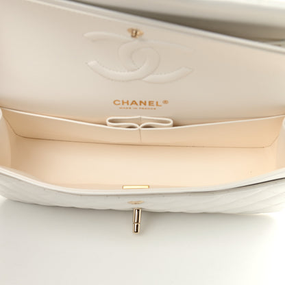 Chanel Caviar Quilted Medium Double Flap White 2 of 13