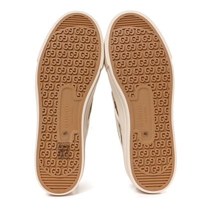 Gucci GG Monogram Womens Slip Sneakers 40 Beige Ebony Mystic White 6 of 9