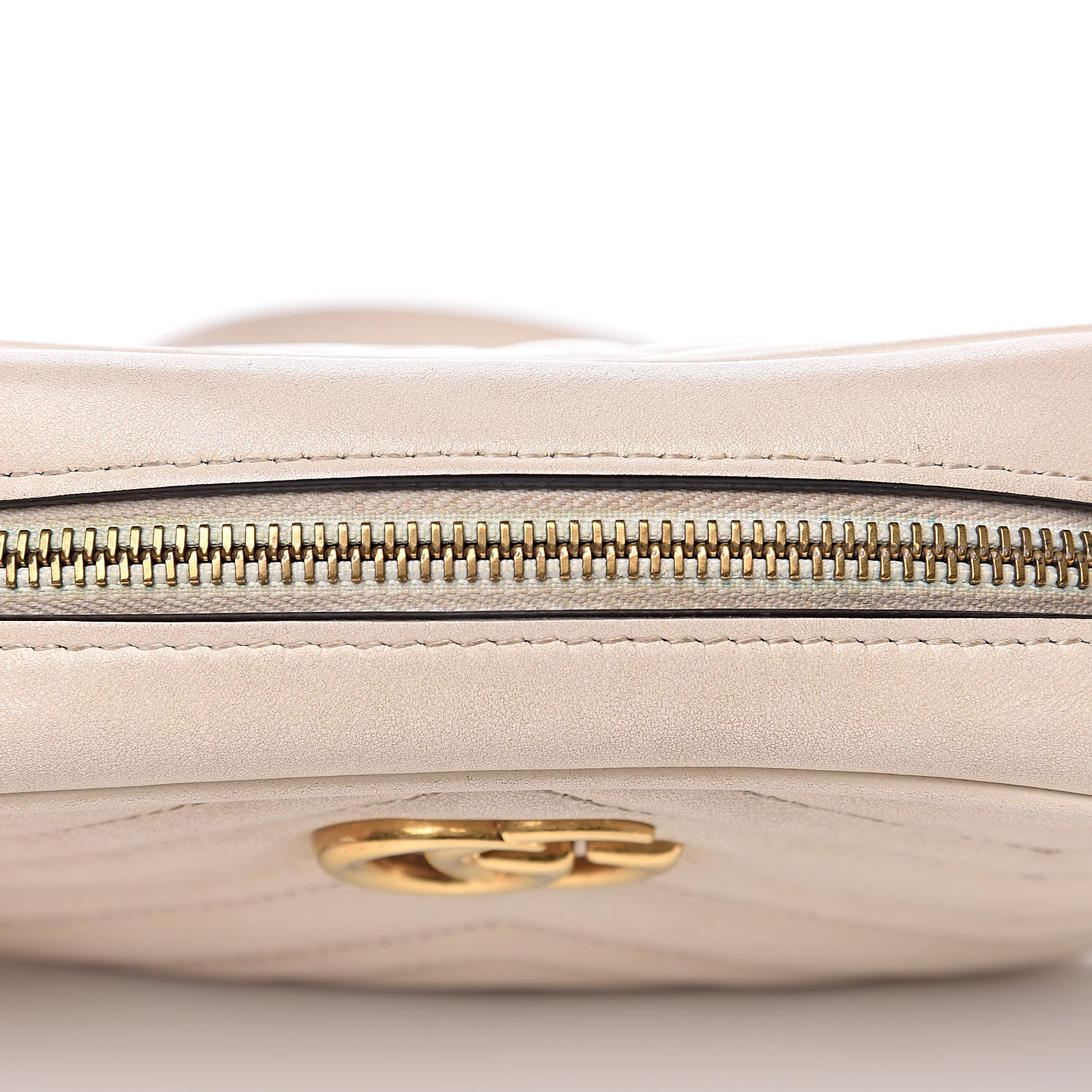 Gucci Calfskin Matelasse Mini GG Marmont Chain Shoulder Bag White 12 of 19