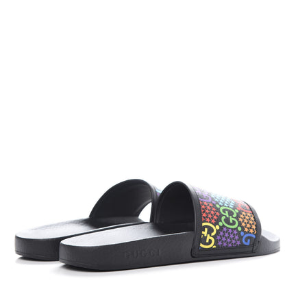 Gucci GG Supreme Monogram Psychedelic Slide Sandals 40 Black Multicolor 4 of 11