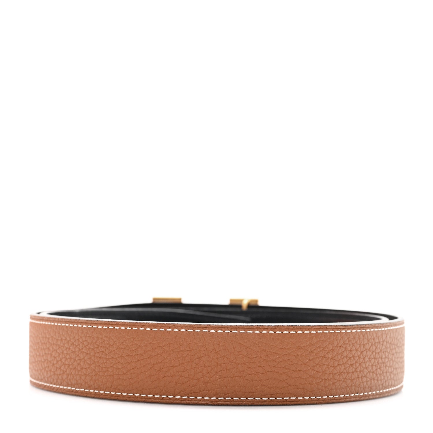 Hermes Box Togo 32mm H 95 38 Belt Black Gold 2 of 5
