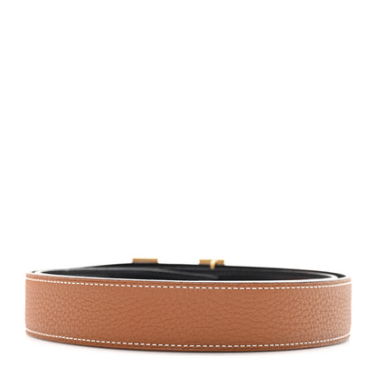 Hermes Box Togo 32mm H 95 38 Belt Black Gold 2 of 5