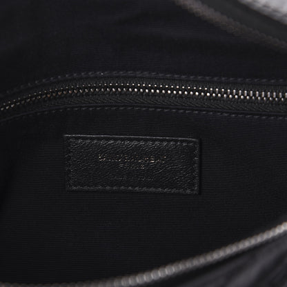 Saint Laurent Crinkled Calfskin Matelasse Monogram Niki Body Bag Black 6 of 8