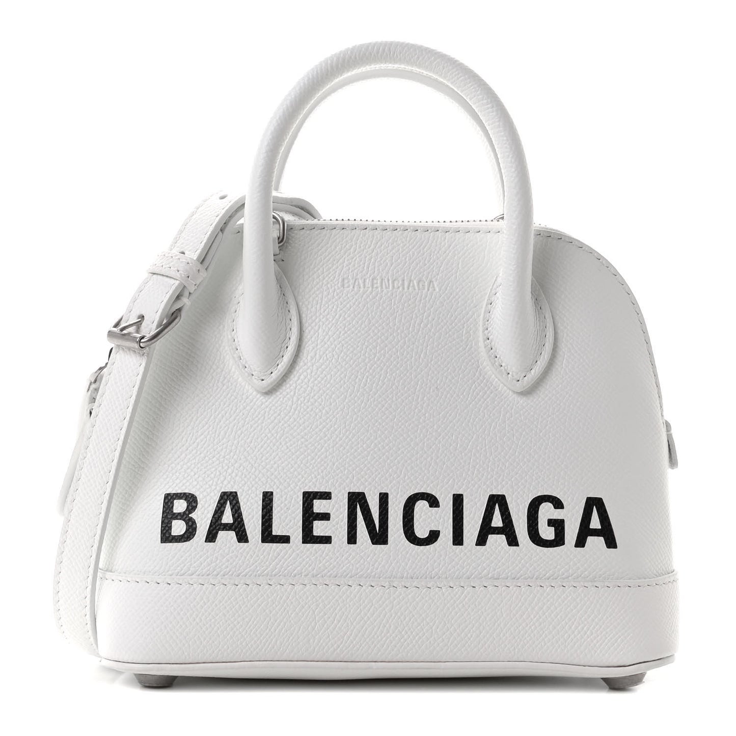 Grained Calfskin XXS Ville Top Handle Bag White Black