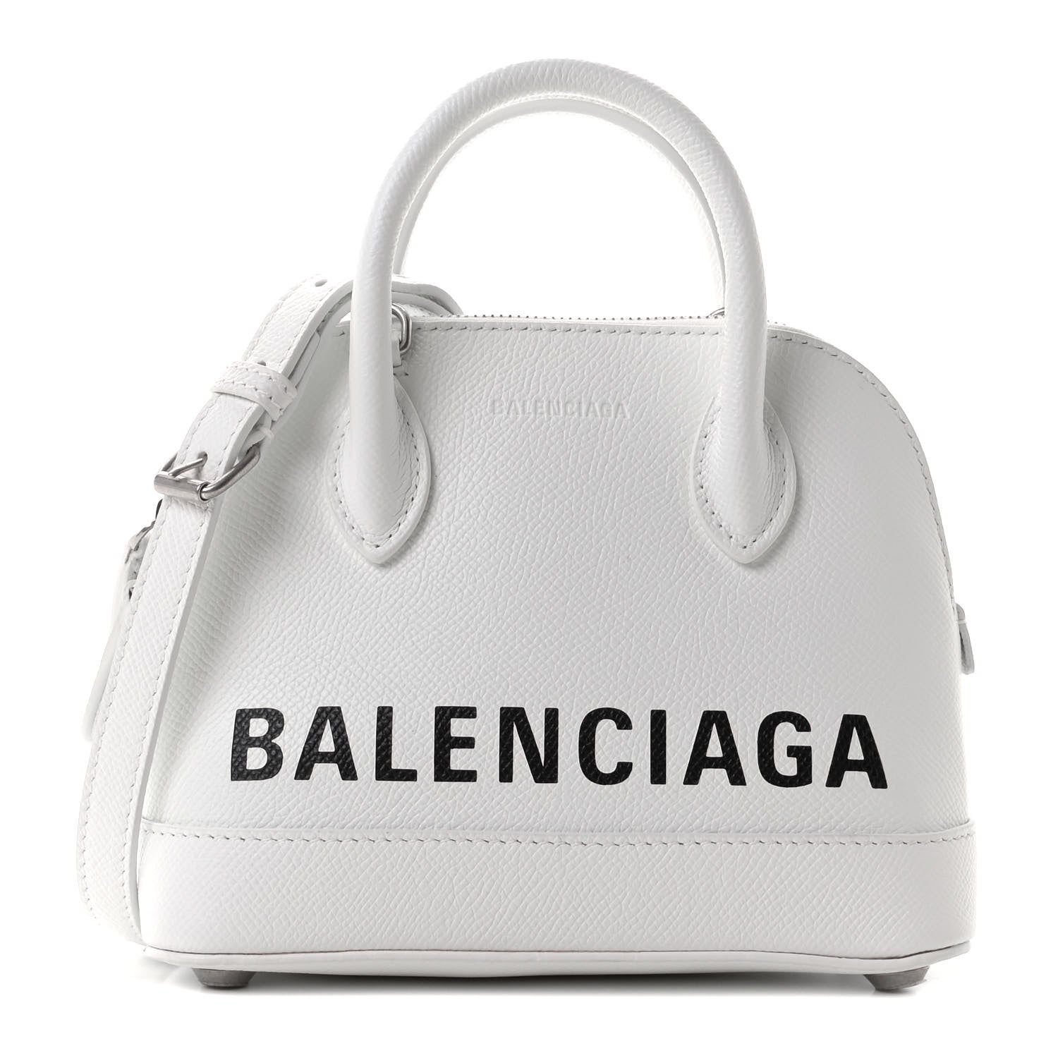 Balenciaga Grained Calfskin XXS Ville Top Handle Bag White Black 1 of 10