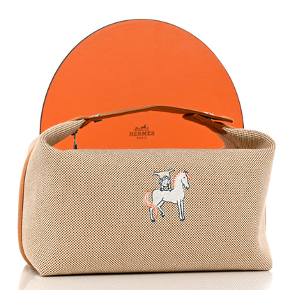 Hermes Canvas Large Bride-A-Brac Cabriole Case Biscuit 9 of 9