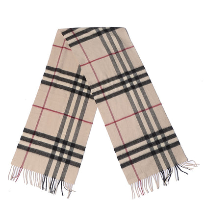 Burberry Cashmere Giant Check Fringe Scarf Ivory 3 of 5