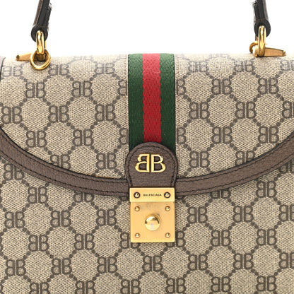 Gucci X BALENCIAGA BB Supreme Monogram Web Small Top Handle Bag Beige New Acero 8 of 11