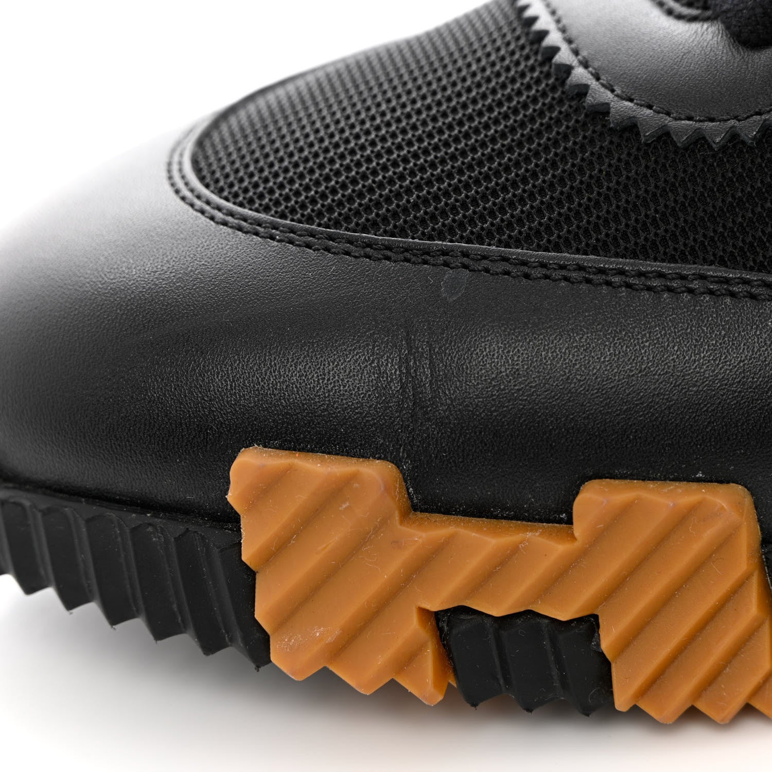 Hermes Technical Canvas Suede Goatskin Bouncing Sneakers 43 Black Miel 8 of 12