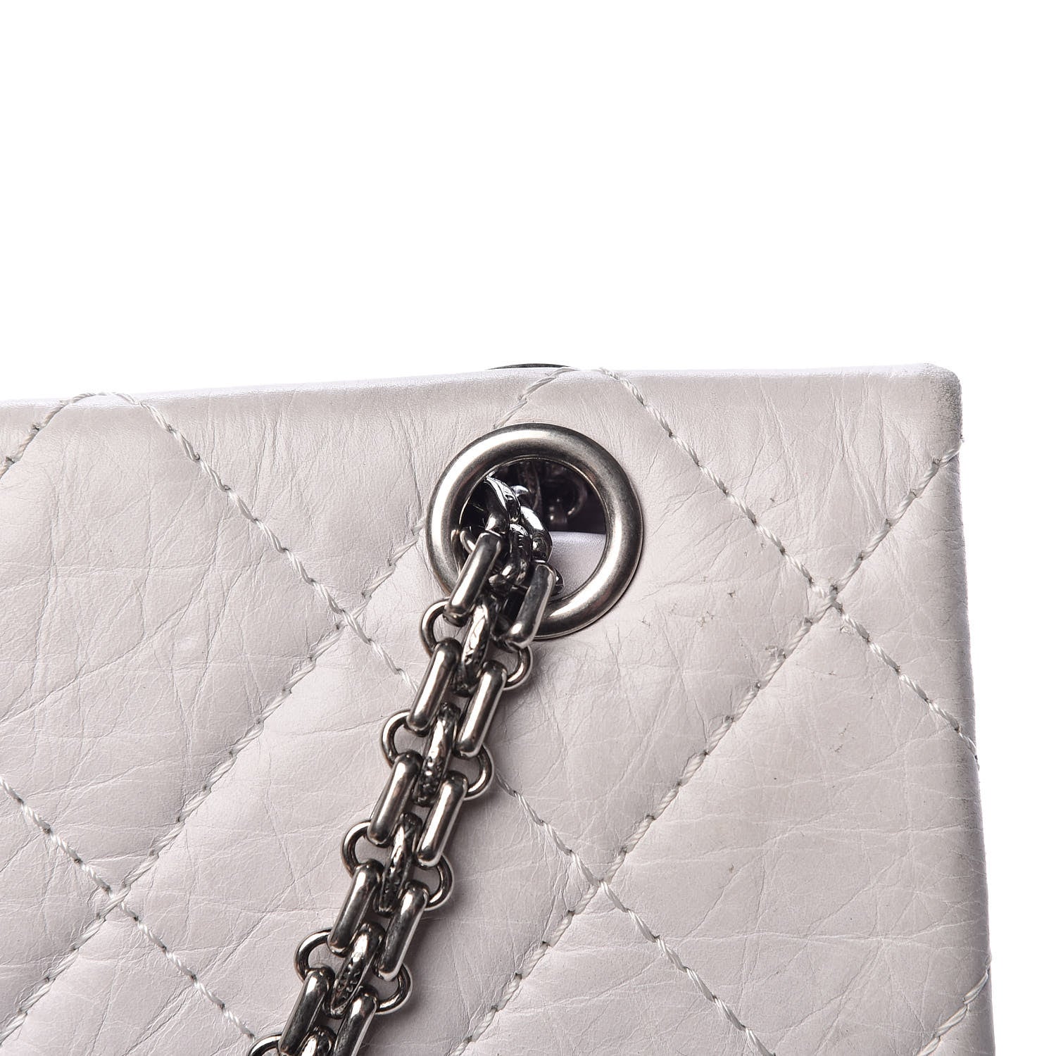 Chanel Aged Calfskin Quilted 50th Anniversary 2.55 Reissue 228 Flap White 20 of 27