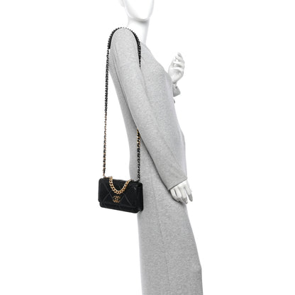 Chanel Lambskin Quilted Chanel 19 Wallet On Chain WOC Black 2 of 13
