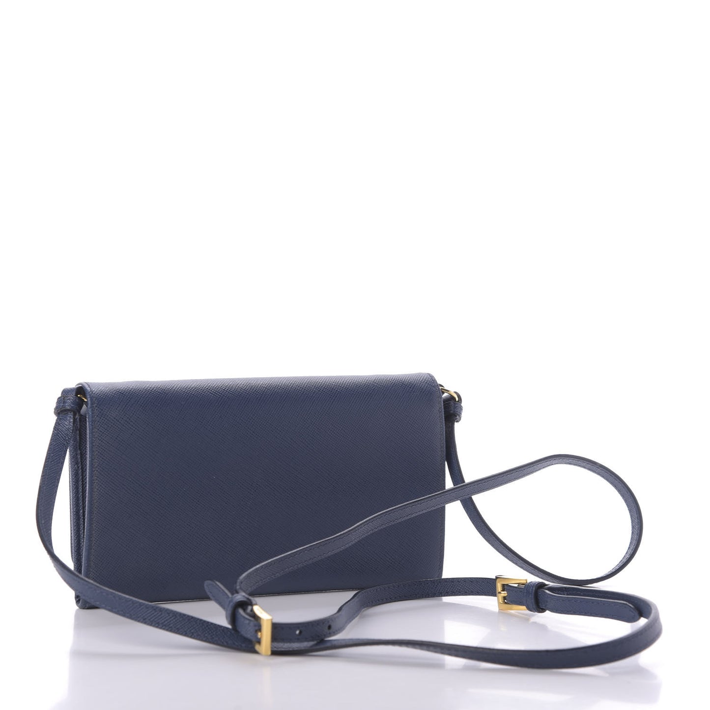 Saffiano Fiocco Bow Flap Wallet Bleuette