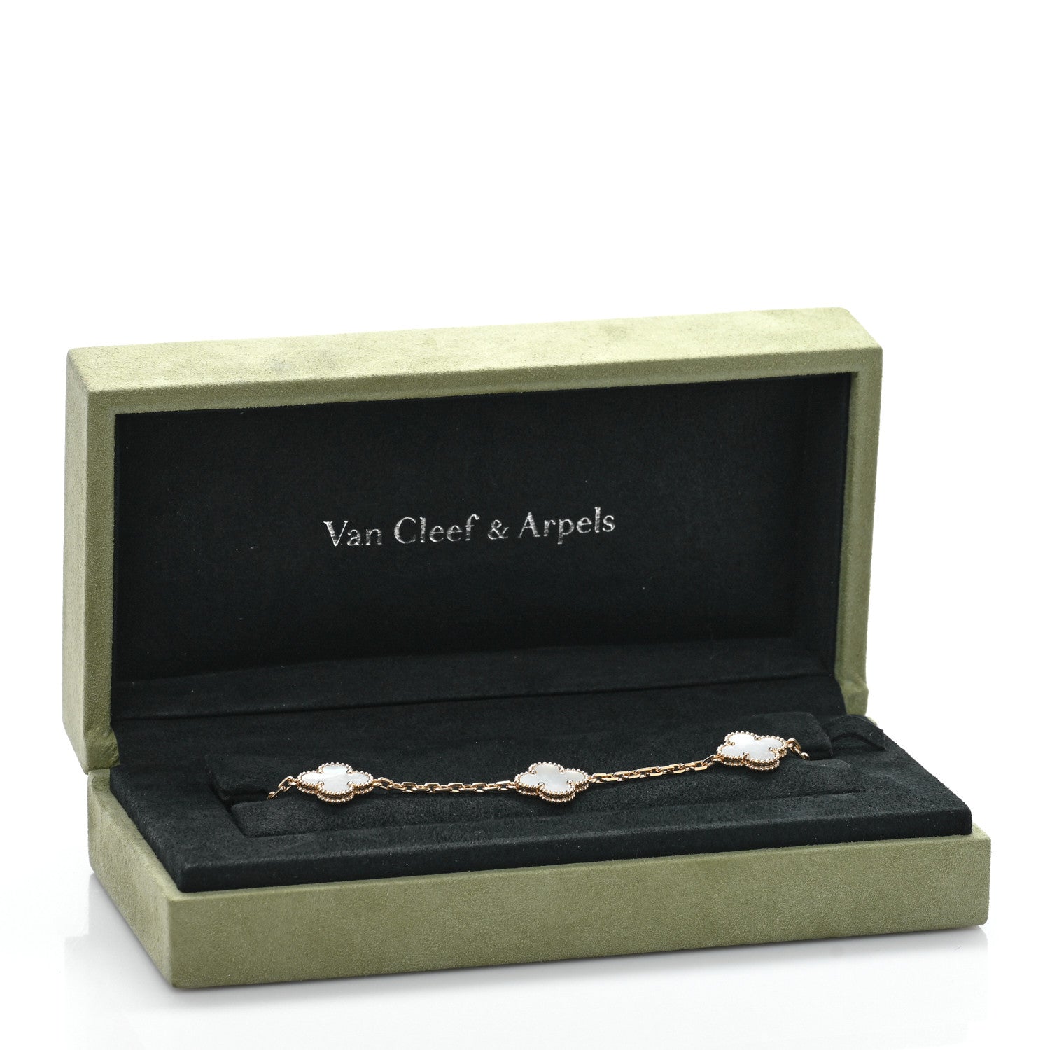 Van Cleef & Arpels 18K Yellow Gold Mother of Pearl 5 Motifs Vintage Alhambra Bracelet 4 of 4