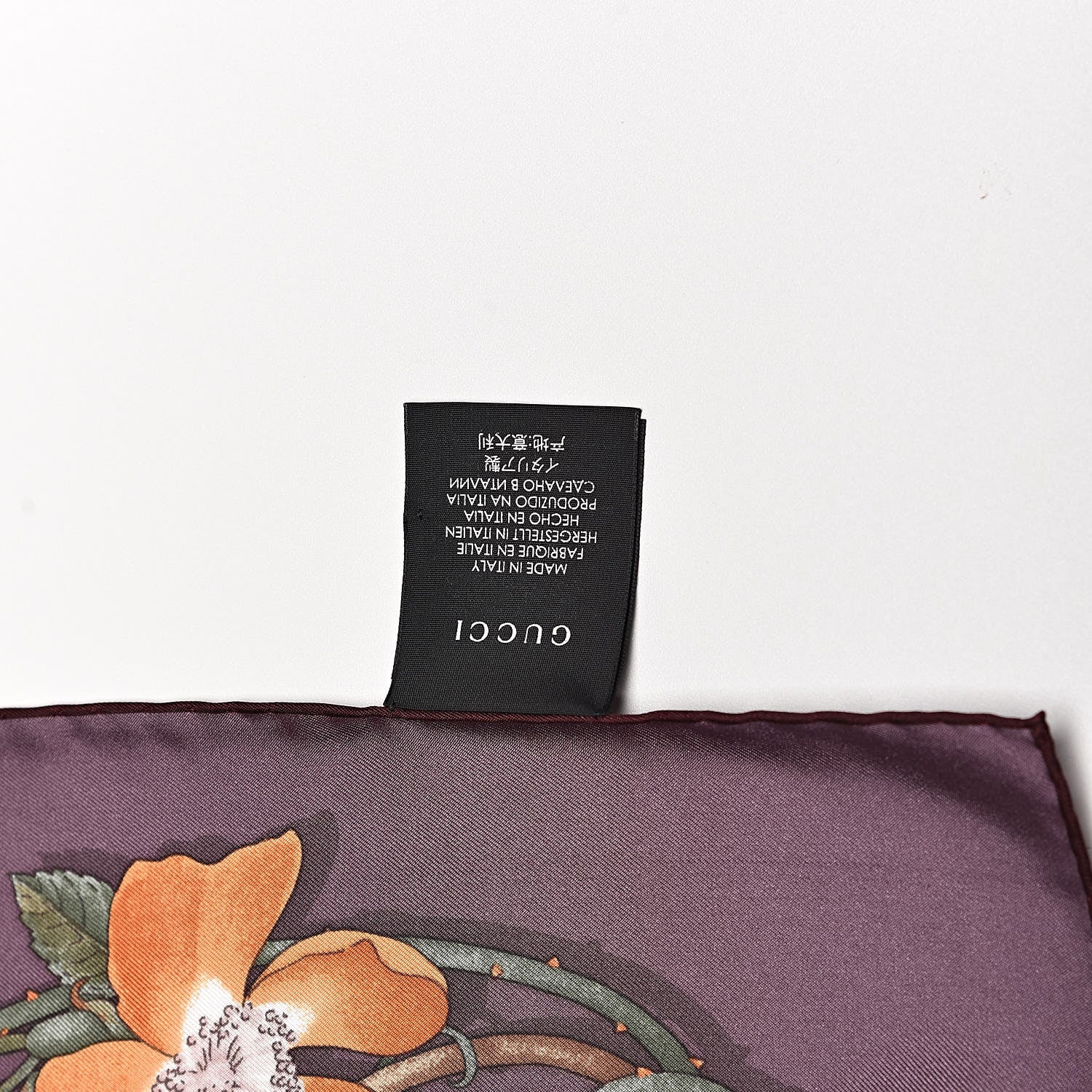 Gucci Silk Floral Scarf Purple 5 of 5
