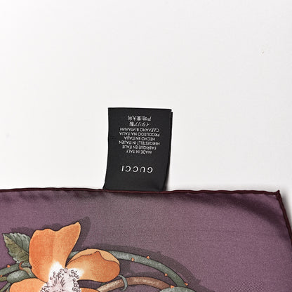 Gucci Silk Floral Scarf Purple 5 of 5