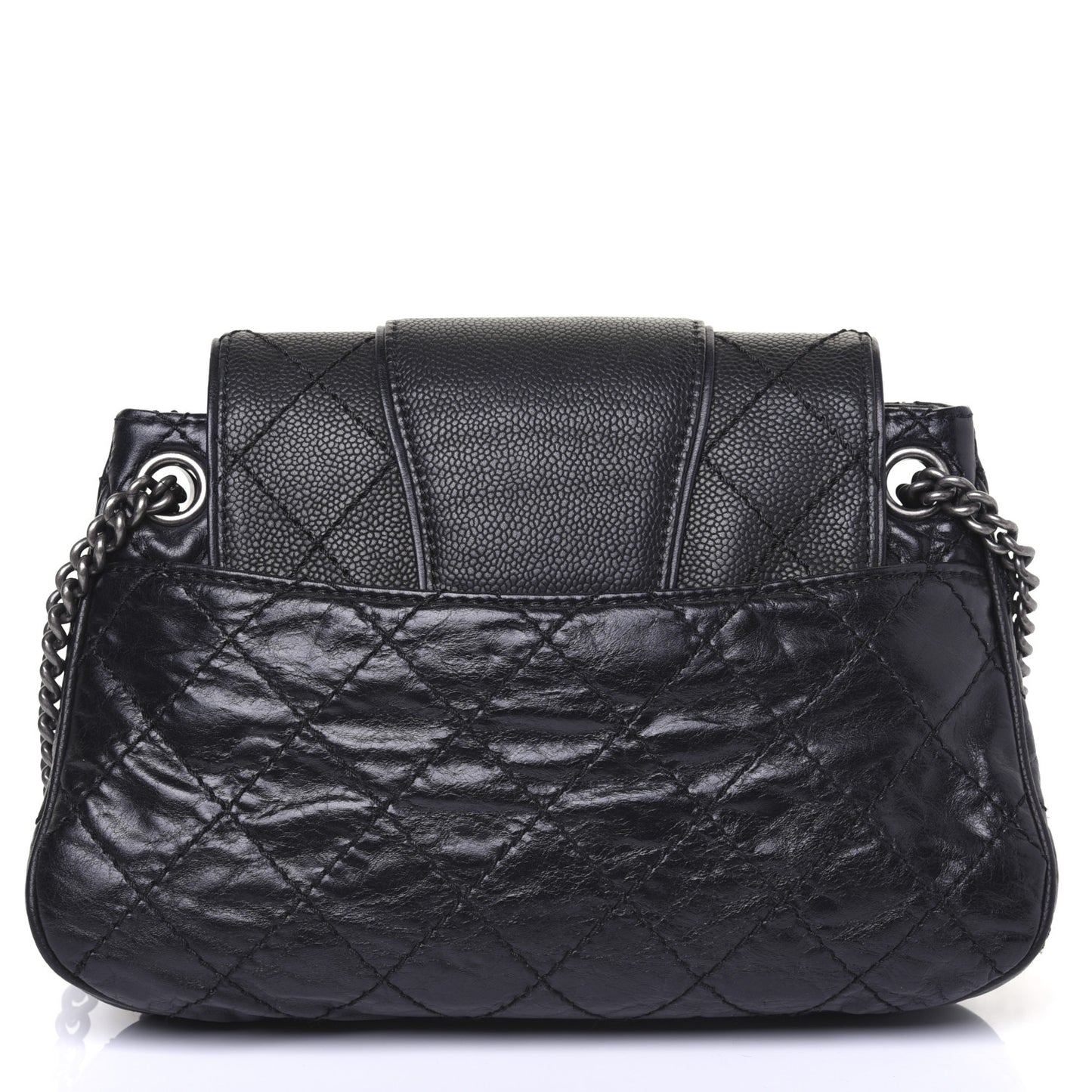 Caviar Aged Calfskin Medium Bubble Graphic Messenger Bag Black
