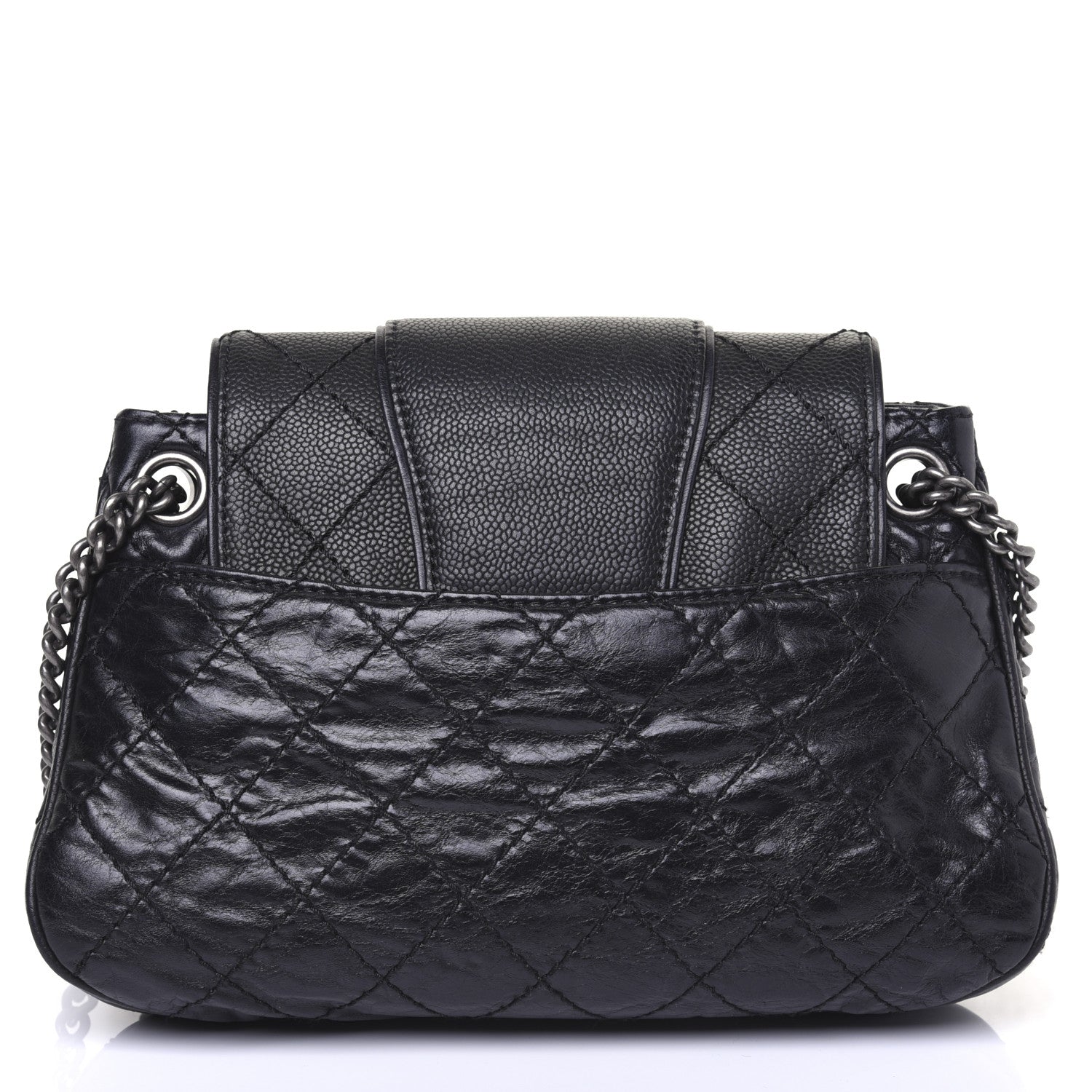 Chanel Caviar Aged Calfskin Medium Bubble Graphic Messenger Bag Black 16 of 18