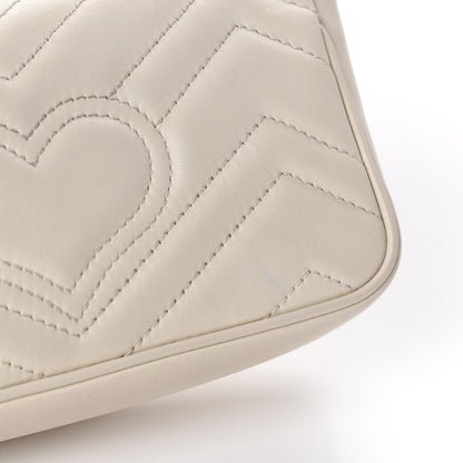 Gucci Calfskin Matelasse Super Mini GG Marmont Shoulder Bag White 8 of 12