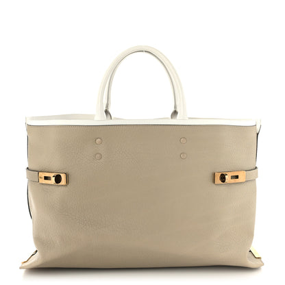 Chloe Grained Calfskin Large Charlotte Tote Motty Grey White 1 of 11