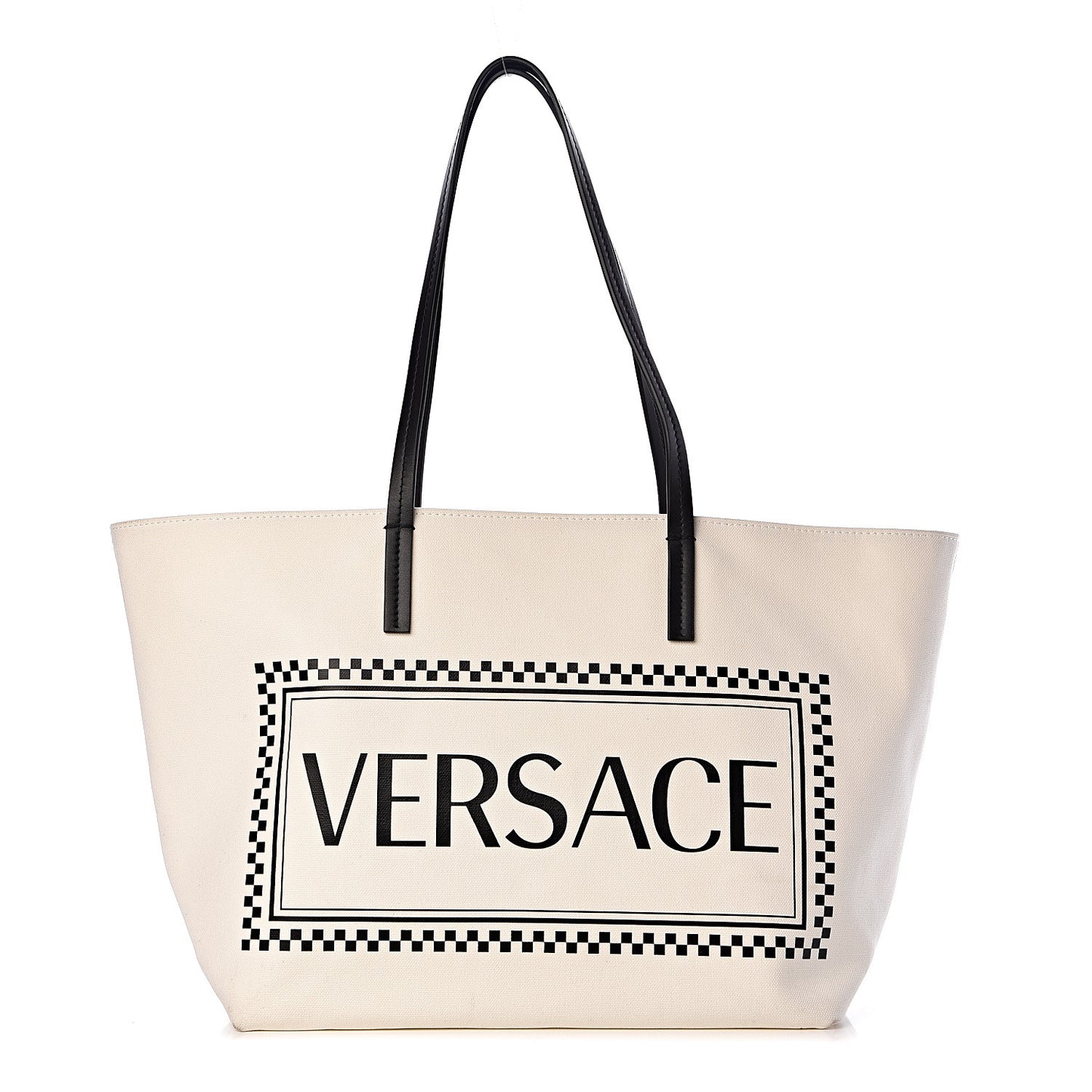 Canvas Logo Tote Black White
