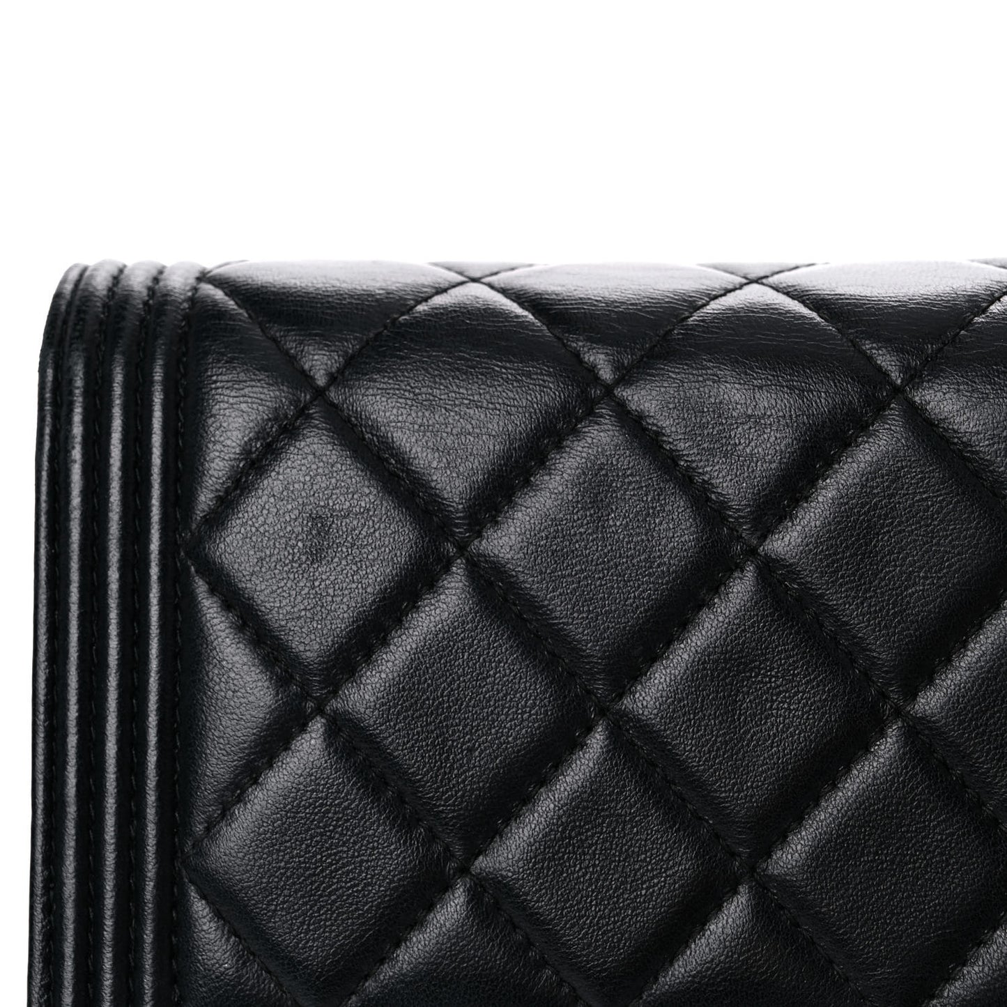 Lambskin Quilted Boy Wallet On Chain WOC Black