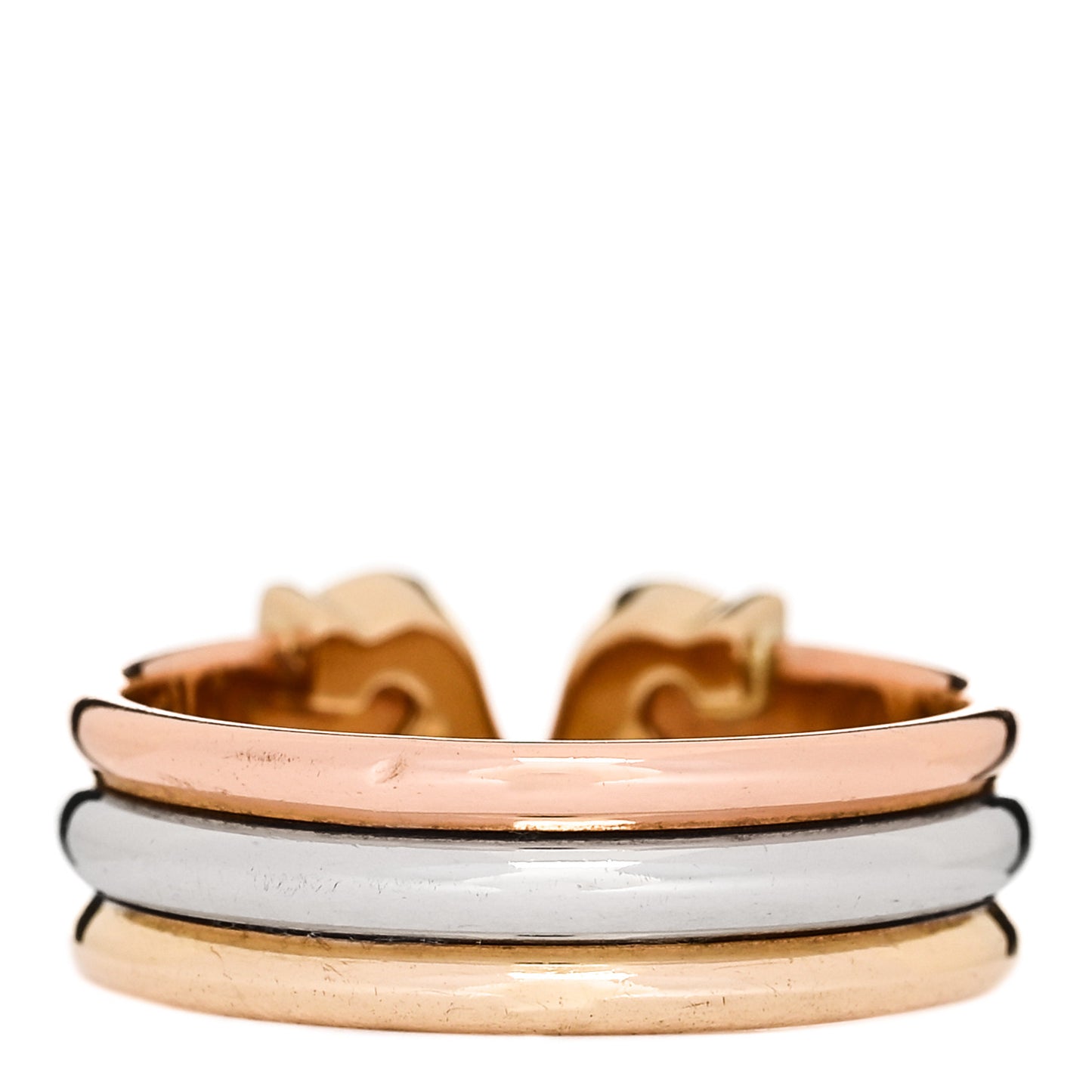 18K Pink Yellow White Gold 8mm C De Cartier Ring 50 5.25