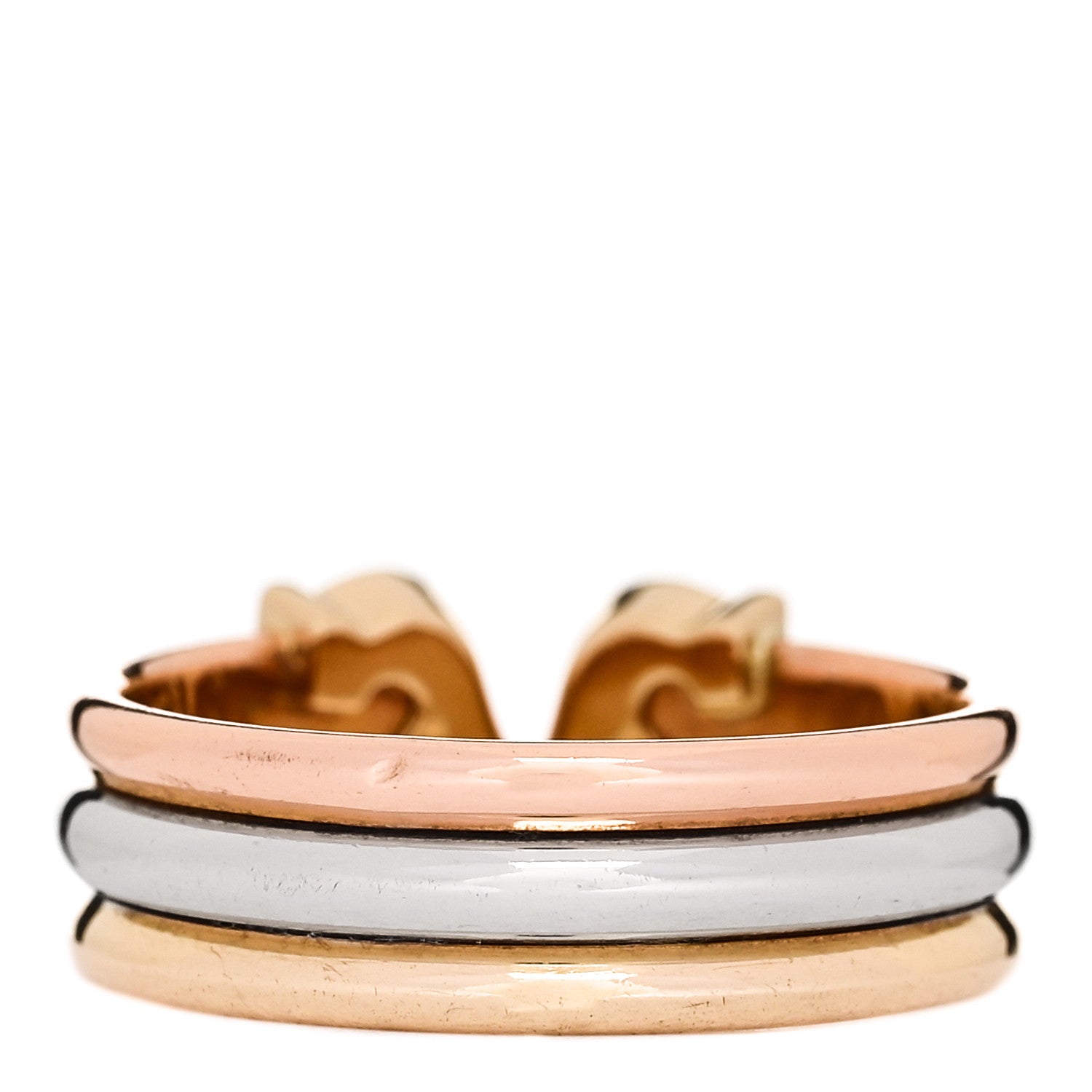 Cartier 18K Pink Yellow White Gold 8mm C De Cartier Ring 50 5.25 3 of 4