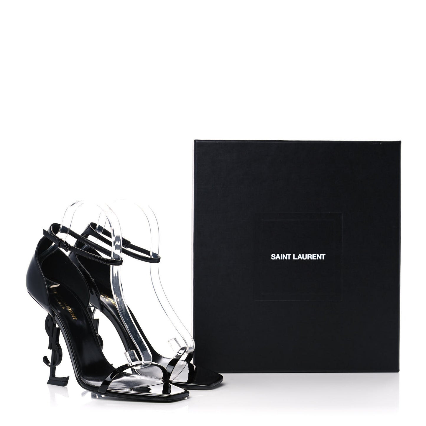 Patent Calfskin Opyum 110 Sandals 40 Black