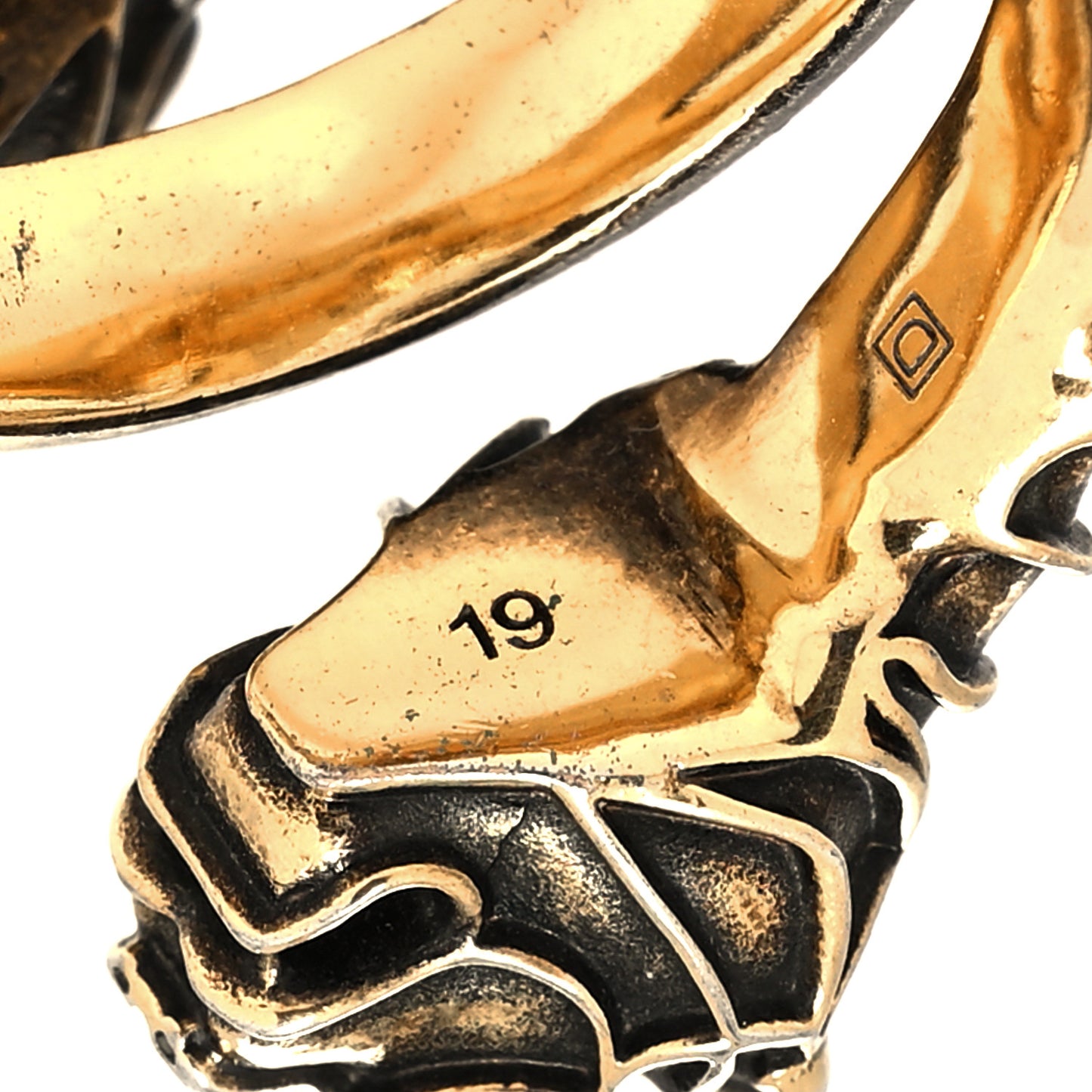 Tiger Heads Double Wrap Ring 59 8.75 Aged Gold