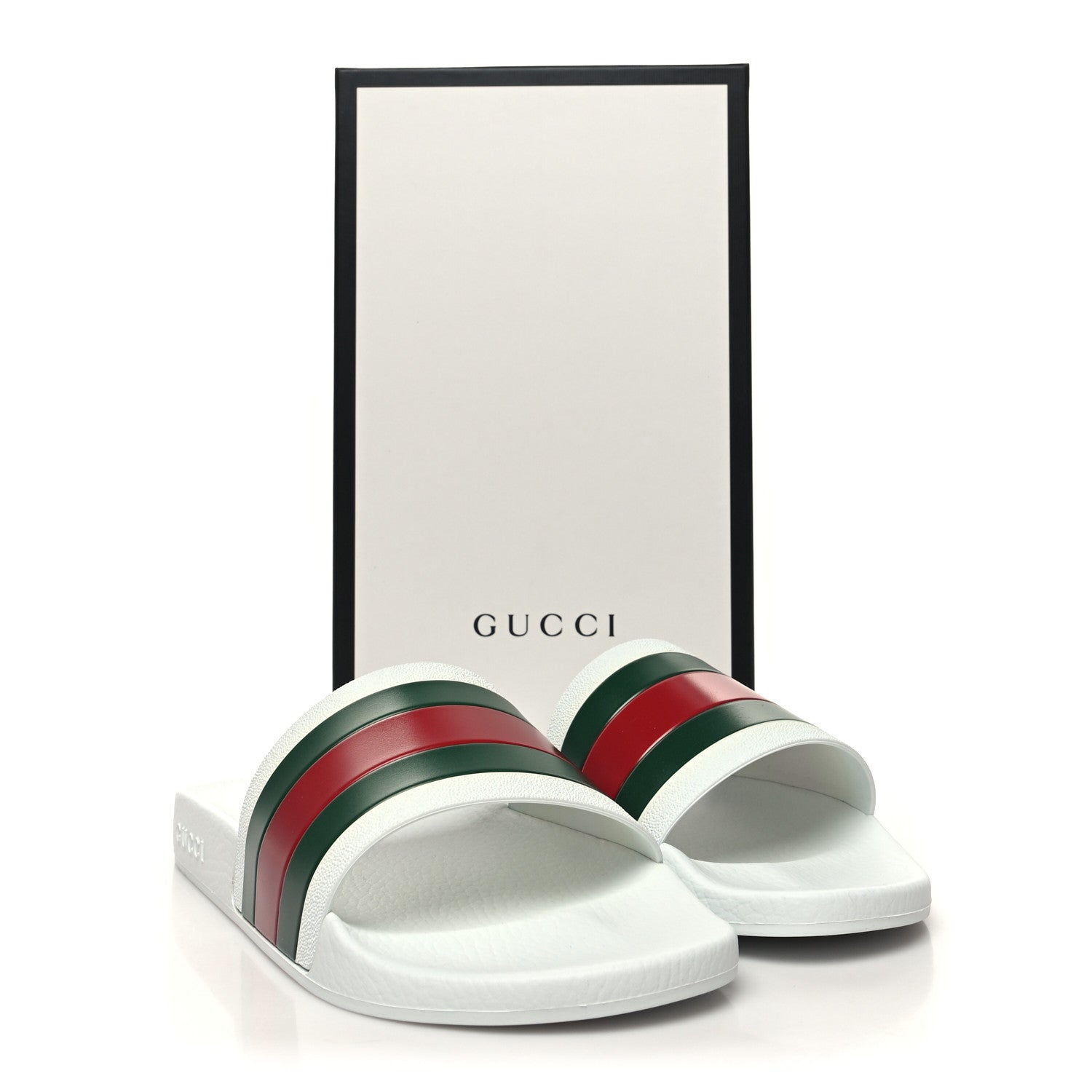 Gucci Rubber Web Mens Pool Slide Sandals 11 Great White 7 of 7