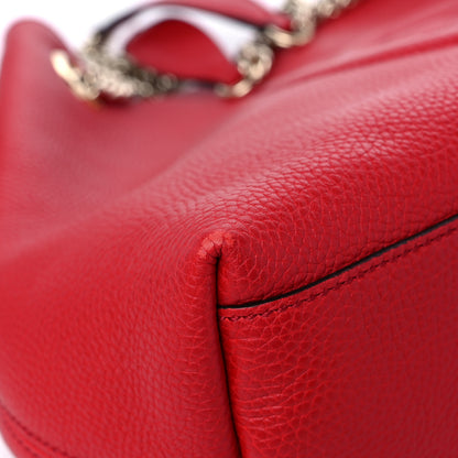 Gucci Pebbled Calfskin Medium Soho Chain Shoulder Bag Tabasco Red 8 of 12