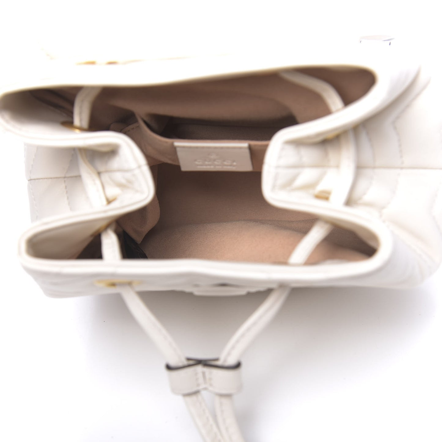 Calfskin Matelasse GG Marmont Flap Backpack White