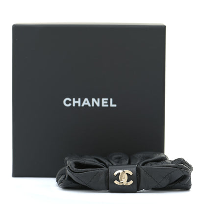 Chanel Lambskin Chain CC Hair Scrunchie Black Gold 6 of 6