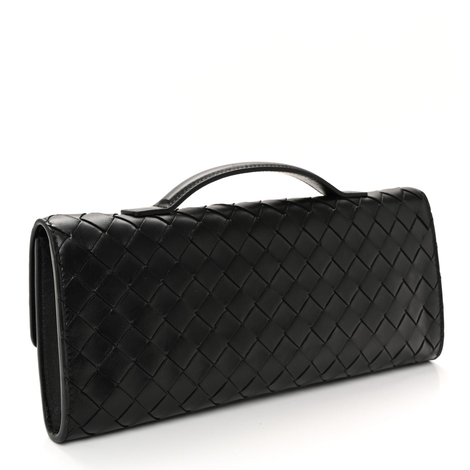 Bottega Veneta Nappa Intrecciato Long Andiamo Top Handle Clutch Black 3 of 6