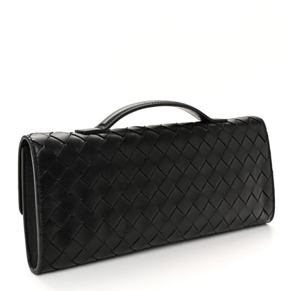 Bottega Veneta Nappa Intrecciato Long Andiamo Top Handle Clutch Black 3 of 6
