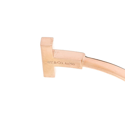 Tiffany 18K Rose Gold Diamond T Wire Bracelet 3 of 3