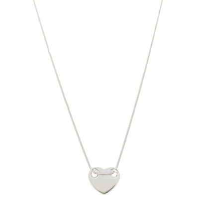 Tiffany Sterling Silver Flat Heart Pendant Necklace 1 of 7