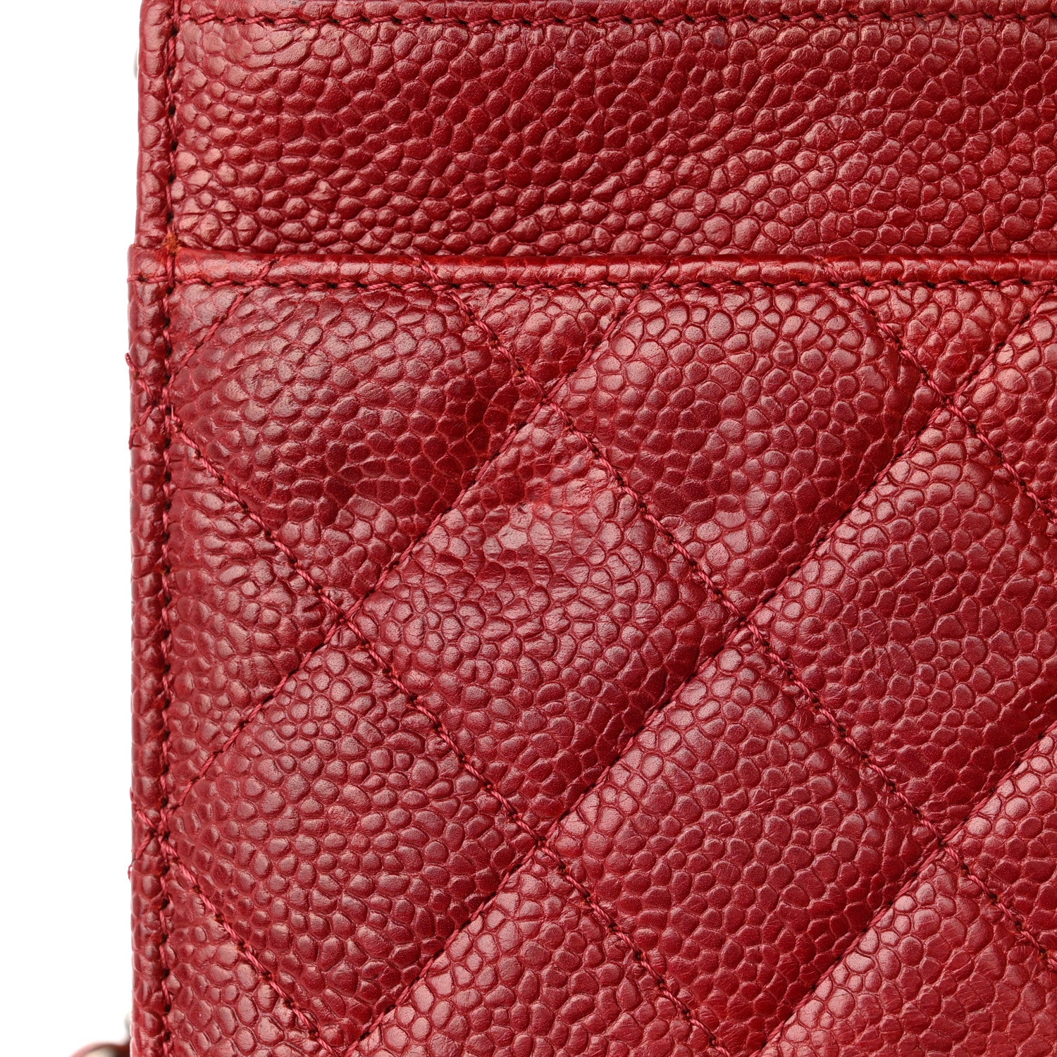 Chanel Caviar Quilted Boy Wallet On Chain WOC Red 12 of 13