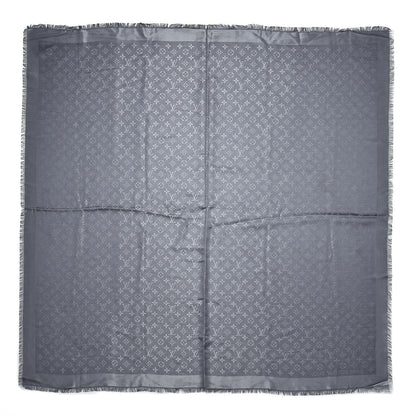 Louis Vuitton Silk Wool Monogram Shawl Charcoal Grey 1 of 4