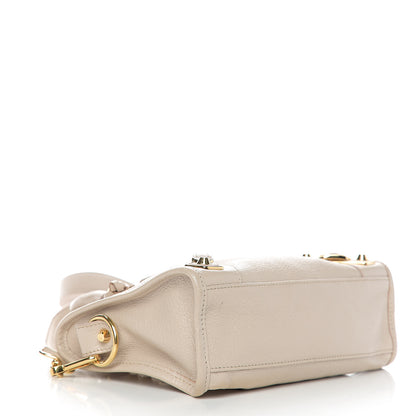 Balenciaga Chevre Gold Metallic Edge Hardware Mini City Beige Praline 3 of 9