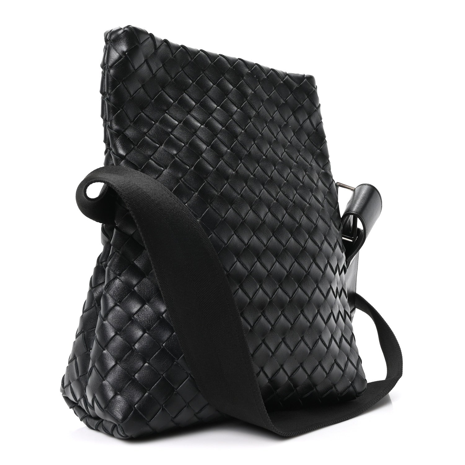Bottega Veneta Nappa Intrecciato Small Fold Crossbody Messenger Black 3 of 9