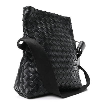 Bottega Veneta Nappa Intrecciato Small Fold Crossbody Messenger Black 3 of 9