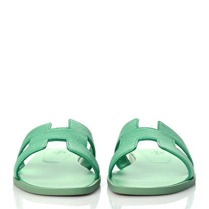 Hermes Epsom Oran Sandals 36 Vert Pomme 2 of 9