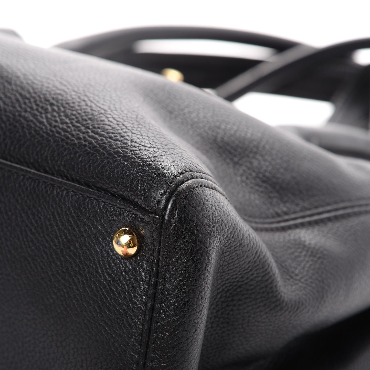 Calfskin Cerf Executive Shopper Tote Black